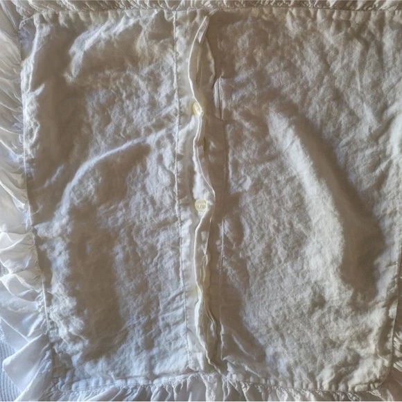 Wamsutta Vintage Linen White Ruffle Euro Sham - Picture 5 of 5